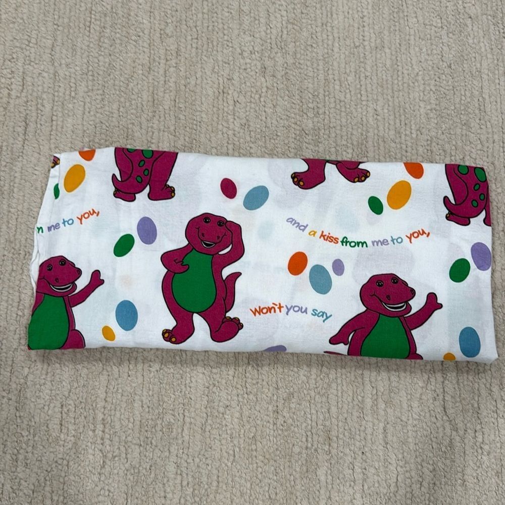 Barney Vintage 90’s Y2K Full Sheet Cotton 1992